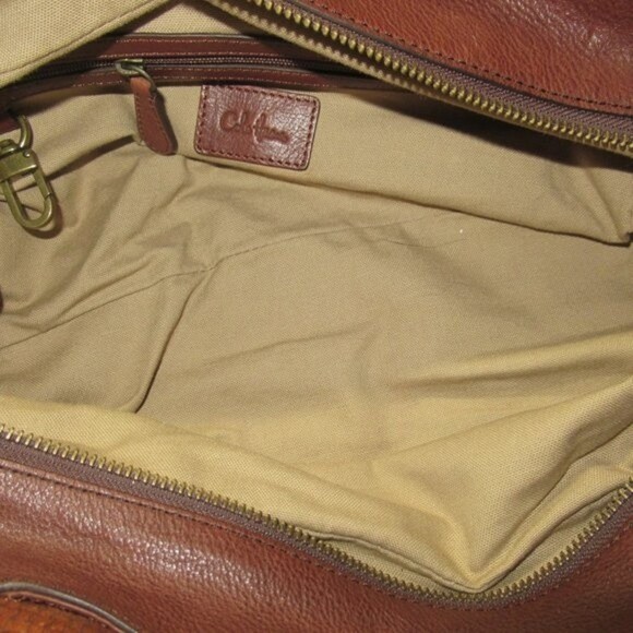 Cole Haan Suede Leather Shoulder Purse Brown - Picture 7 of 9